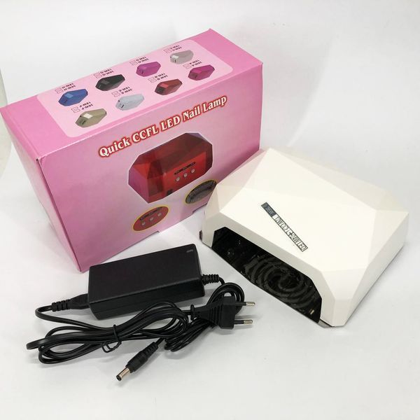 Сушилка для ногтей UV LAMP CCF+LED, Сушилка обычного ногтей, Портативная сушилка для ногтей. Цвет: белый 00014437 фото