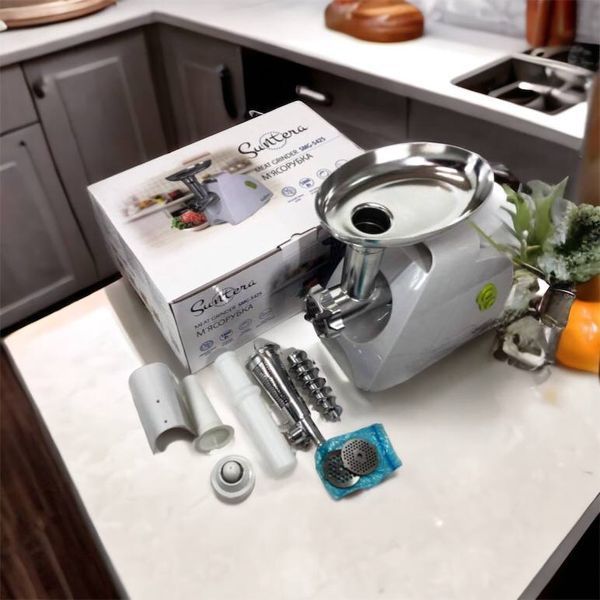 Мясорубка Suntera SMG-5425W, мясорубка-соковыжималка, электрическая мясорубка с насадками для дома 00018948 фото