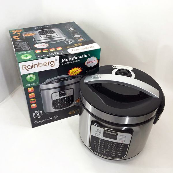 Мультиварка пароварка Rainberg RB-6209 45 програм 6л 1000W, Сенсорна мультиварка рисоварка 00020264 фото