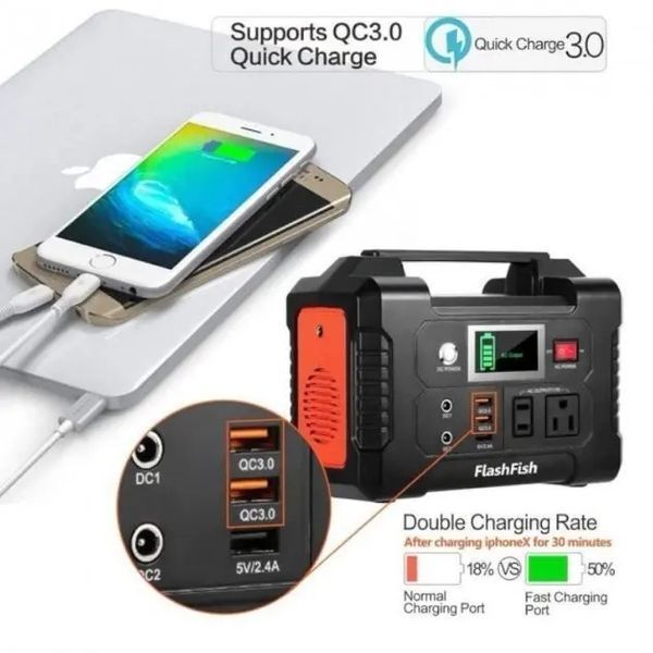 Зарядна електростанція акумуляторна портативна Flashfish E200 200W 40800 mAh Portable Power Station (WX300) 00017878 фото