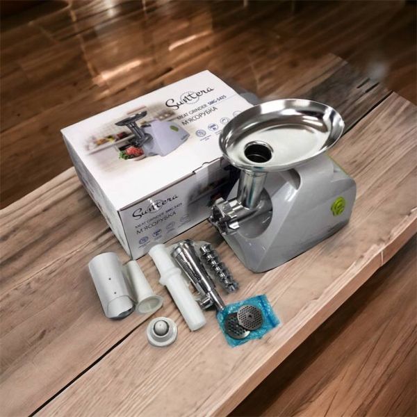 Мясорубка Suntera SMG-5425W, мясорубка-соковыжималка, электрическая мясорубка с насадками для дома 00018948 фото