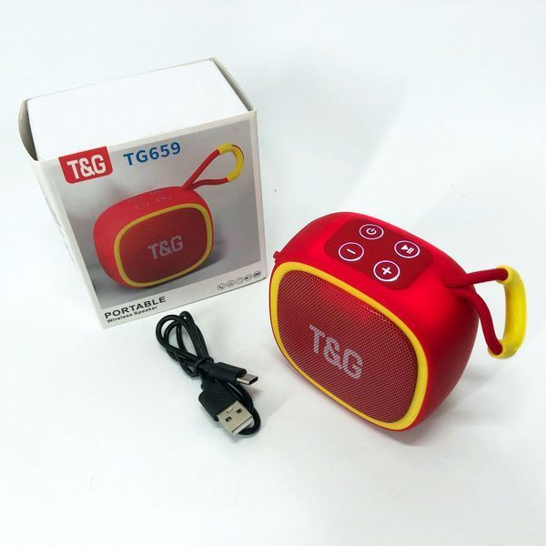 Портативная Bluetooth-колонка TG659 с ремешком, Громкая блютуз колонка для вечеринки. Цвет: красный 00017251 фото