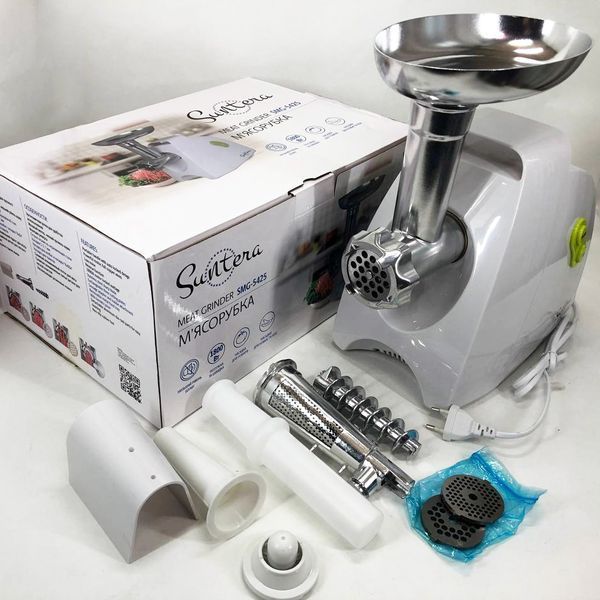 Мясорубка Suntera SMG-5425W, мясорубка-соковыжималка, электрическая мясорубка с насадками для дома 00018948 фото