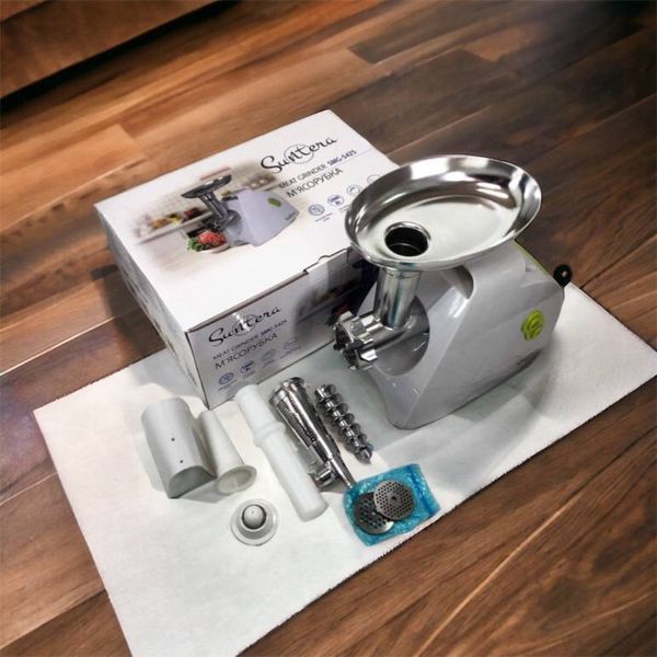 Мясорубка Suntera SMG-5425W, мясорубка-соковыжималка, электрическая мясорубка с насадками для дома 00018948 фото