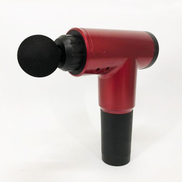 Аккумуляторный массажер fascial gun kh-320 портативный ручной ударный мышечный пистолет 4 насадки красный 00015512 фото