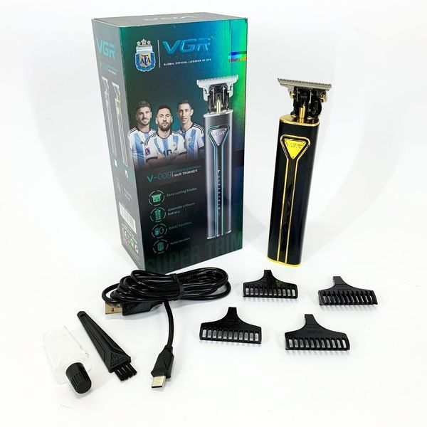 Профессиональная аккумуляторная машинка для стрижки VGR V-009 триммер для бороды и усов. Цвет: золотой 00014898 фото