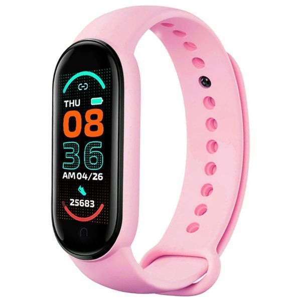 Фитнес браслет FitPro Smart Band M6 (смарт часы, пульсоксиметр, пульс). Цвет: розовый 00022404 фото