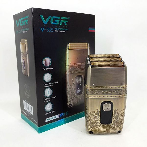 Профессиональная электробритва Шейвер VGR V-335 Shaver с тремя ножевыми блоками, бритва для бороды 00014370 фото