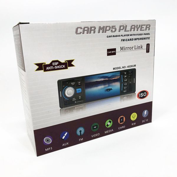 Автомагнитола MP5 4026UM с экраном 4.1 дюйма, AUX вход, Bluetooth, 1 DIN, магнитола в машину 00017063 фото