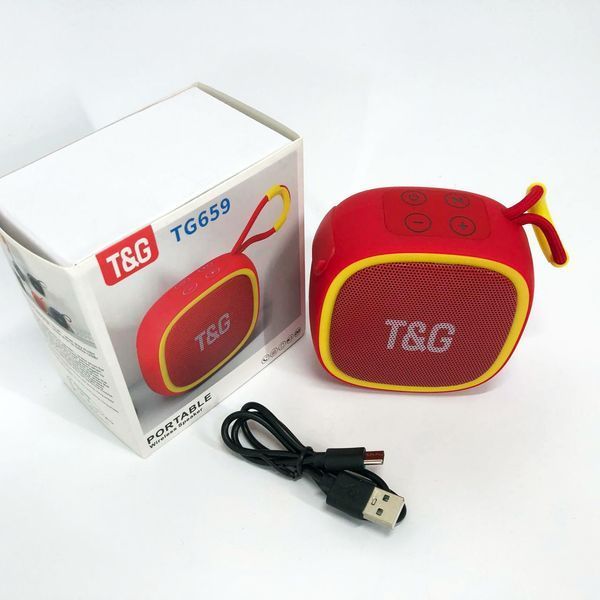 Портативная Bluetooth-колонка TG659 с ремешком, Громкая блютуз колонка для вечеринки. Цвет: красный 00017251 фото