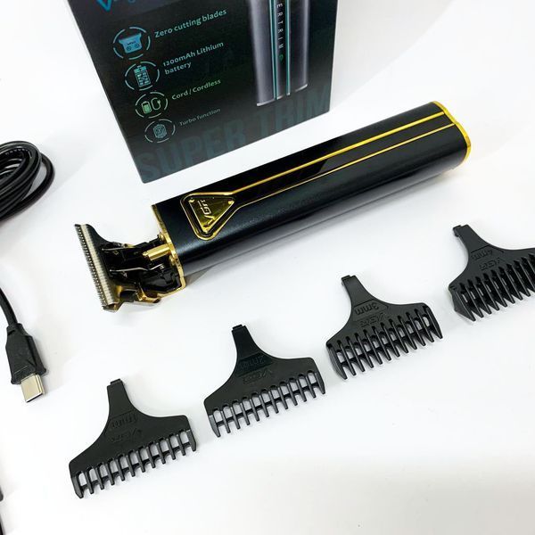 Профессиональная аккумуляторная машинка для стрижки VGR V-009 триммер для бороды и усов. Цвет: золотой 00014898 фото