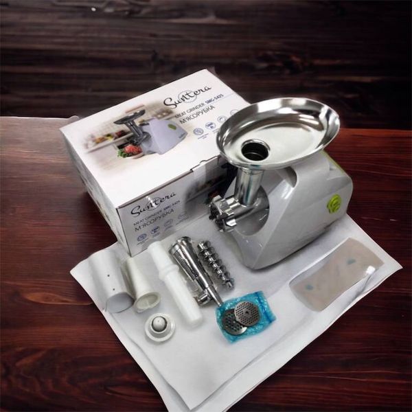 Мясорубка Suntera SMG-5425W, мясорубка-соковыжималка, электрическая мясорубка с насадками для дома 00018948 фото