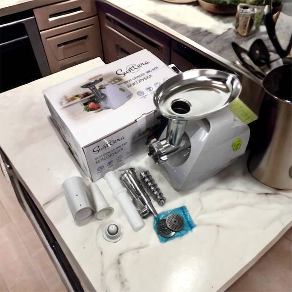 Мясорубка Suntera SMG-5425W, мясорубка-соковыжималка, электрическая мясорубка с насадками для дома 00018948 фото