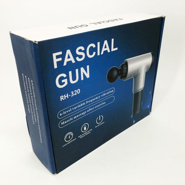 Аккумуляторный массажер fascial gun kh-320 портативный ручной ударный мышечный пистолет 4 насадки красный 00015512 фото