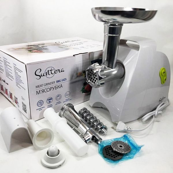 Мясорубка Suntera SMG-5425W, мясорубка-соковыжималка, электрическая мясорубка с насадками для дома 00018948 фото
