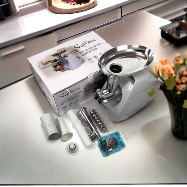 Мясорубка Suntera SMG-5425W, мясорубка-соковыжималка, электрическая мясорубка с насадками для дома 00018948 фото