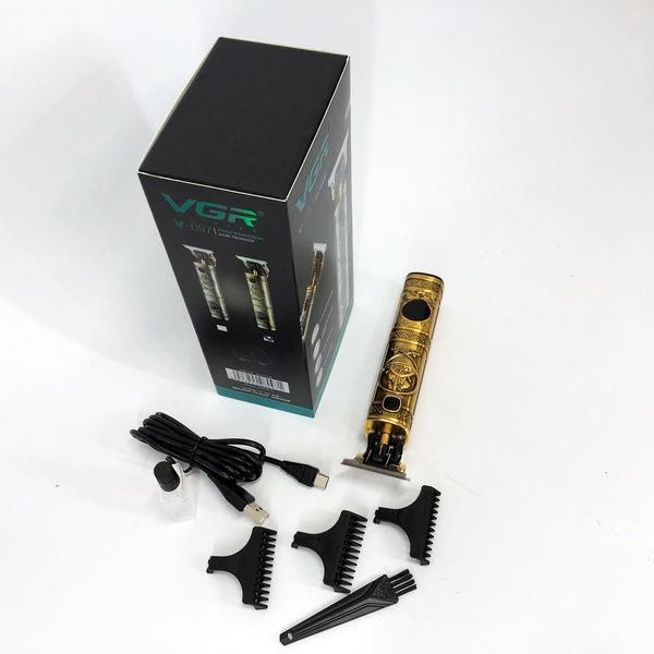 Машинка для стрижки волосся і бороди VGR V-097, Машинка для підстригання Окантувальна машинка. Колір: золотий 00014396 фото