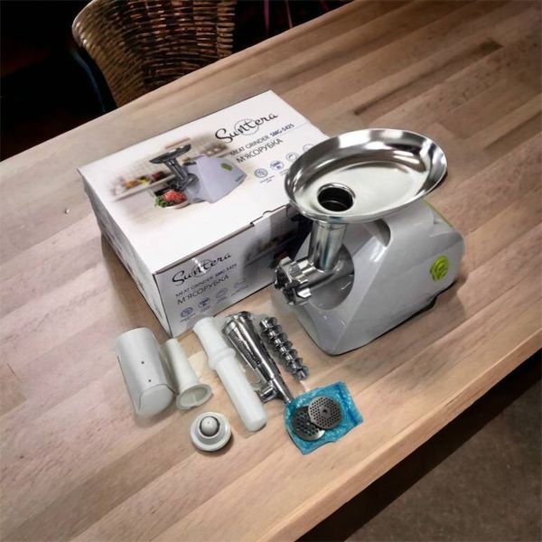 Мясорубка Suntera SMG-5425W, мясорубка-соковыжималка, электрическая мясорубка с насадками для дома 00018948 фото