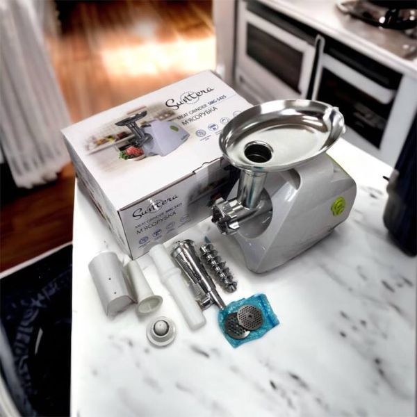Мясорубка Suntera SMG-5425W, мясорубка-соковыжималка, электрическая мясорубка с насадками для дома 00018948 фото