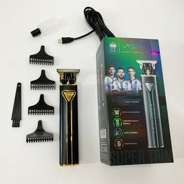 Профессиональная аккумуляторная машинка для стрижки VGR V-009 триммер для бороды и усов. Цвет: золотой 00014898 фото