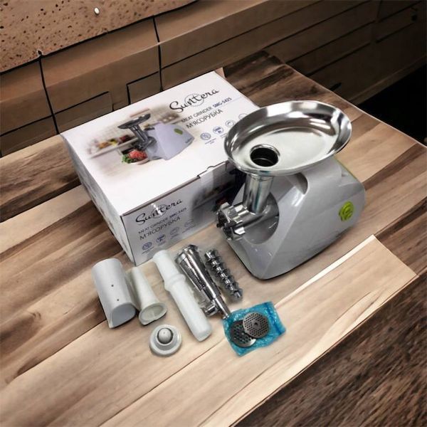 Мясорубка Suntera SMG-5425W, мясорубка-соковыжималка, электрическая мясорубка с насадками для дома 00018948 фото