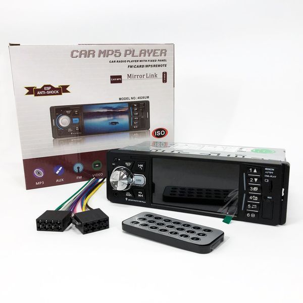 Автомагнитола MP5 4026UM с экраном 4.1 дюйма, AUX вход, Bluetooth, 1 DIN, магнитола в машину 00017063 фото