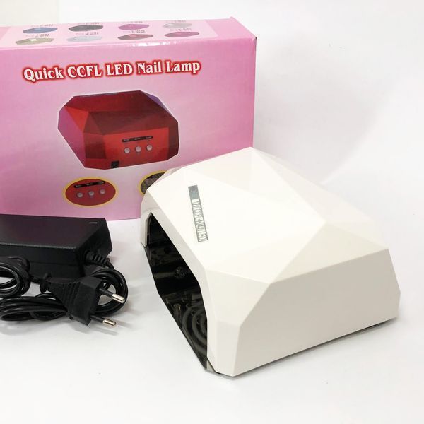 Сушилка для ногтей UV LAMP CCF+LED, Сушилка обычного ногтей, Портативная сушилка для ногтей. Цвет: белый 00014437 фото