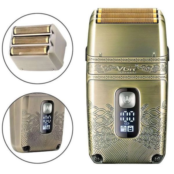 Профессиональная электробритва Шейвер VGR V-335 Shaver с тремя ножевыми блоками, бритва для бороды 00014370 фото
