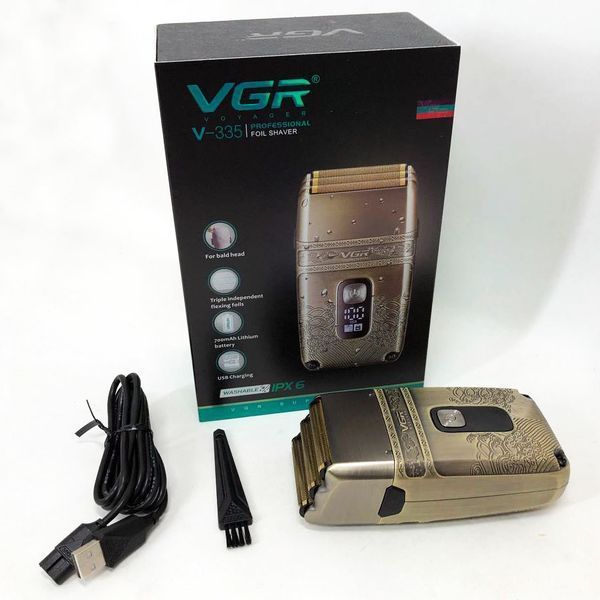 Профессиональная электробритва Шейвер VGR V-335 Shaver с тремя ножевыми блоками, бритва для бороды 00014370 фото