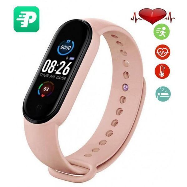 Фитнес браслет FitPro Smart Band M6 (смарт часы, пульсоксиметр, пульс). Цвет: розовый 00022404 фото
