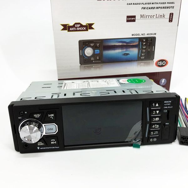 Автомагнитола MP5 4026UM с экраном 4.1 дюйма, AUX вход, Bluetooth, 1 DIN, магнитола в машину 00017063 фото