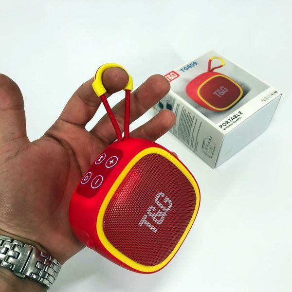 Портативная Bluetooth-колонка TG659 с ремешком, Громкая блютуз колонка для вечеринки. Цвет: красный 00017251 фото