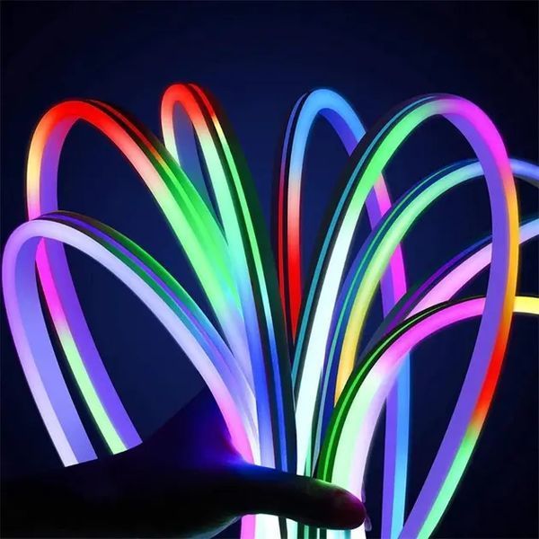 Умная гибкая LED Neon RGB лента-шланг 2 метров от USB управление режимами с телефона,Bluetooth приложение,пульт 00024742 фото