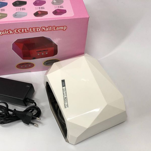 Сушилка для ногтей UV LAMP CCF+LED, Сушилка обычного ногтей, Портативная сушилка для ногтей. Цвет: белый 00014437 фото