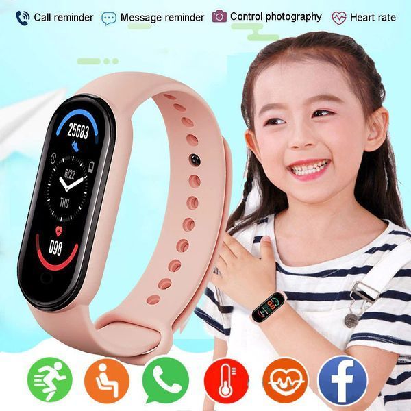 Фитнес браслет FitPro Smart Band M6 (смарт часы, пульсоксиметр, пульс). Цвет: розовый 00022404 фото