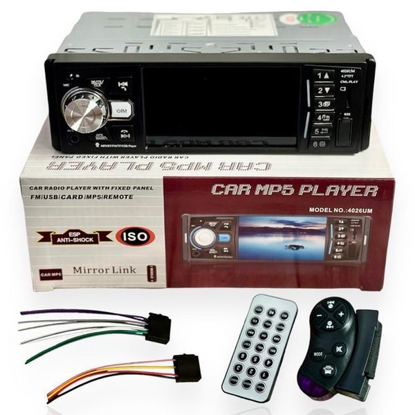 Автомагнитола MP5 4026UM с экраном 4.1 дюйма, AUX вход, Bluetooth, 1 DIN, магнитола в машину 00017063 фото