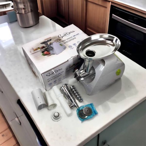 Мясорубка Suntera SMG-5425W, мясорубка-соковыжималка, электрическая мясорубка с насадками для дома 00018948 фото
