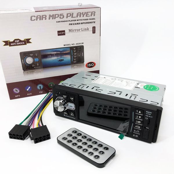 Автомагнитола MP5 4026UM с экраном 4.1 дюйма, AUX вход, Bluetooth, 1 DIN, магнитола в машину 00017063 фото