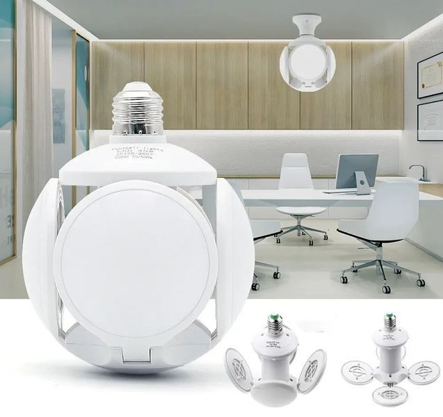 Лампочка люстра світлодіодна розкладна Football UFO Lamp E27 LED лампа для дому на 40 Вт живлення 220В Біла 00023704 фото
