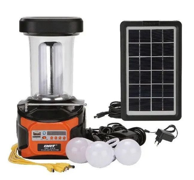 Портативна сонячна автономна система Solar Light DT-9016 панель похідний ліхтар повербанк 00023635 фото