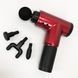 Аккумуляторный массажер fascial gun kh-320 портативный ручной ударный мышечный пистолет 4 насадки красный 00015512 фото 26