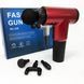 Аккумуляторный массажер fascial gun kh-320 портативный ручной ударный мышечный пистолет 4 насадки красный 00015512 фото 16