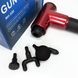 Аккумуляторный массажер fascial gun kh-320 портативный ручной ударный мышечный пистолет 4 насадки красный 00015512 фото 29