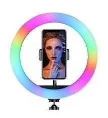 Кільцева світлодіодна лампа RGB LED RING MJ33/ 33 см із кріпленням для телефону 00017592 фото