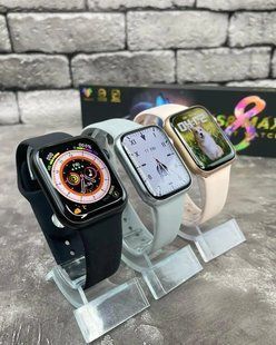 Смарт часы 8 серии Smart Watch GS8 Мах 45mm украинское меню с функцией звонка безрамочный дисплей Черный 00022564 фото