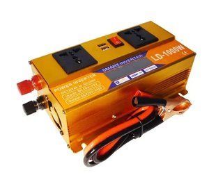 Перетворювач Інвертор 1000W 12V/24V + LCD, золотий 00018010 фото