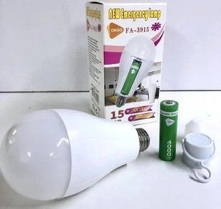 Лампочка (аккумуляторная 18650) 15Вт, патрон Е27, энергосберегающая (LED) 00022172 фото