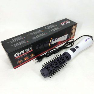 Фен-щетка для волос вращающийся фен Gemei GM-4826, фен с насадкой брашинг, вращающаяся щетка для волос 00014342 фото