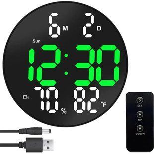 Электронные часы настенные 26см от USB, DS-3813L / Цифровые часы на стену / Настольный LED 00022367 фото