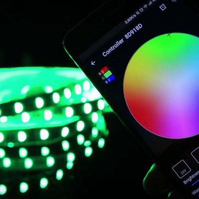Світлодіодна стрічка SMD 5050 RGB LED 5 м IP65 з пультом та блоком живлення 220v, 5м, Стрічка світлодіодна 5050 00012573 фото